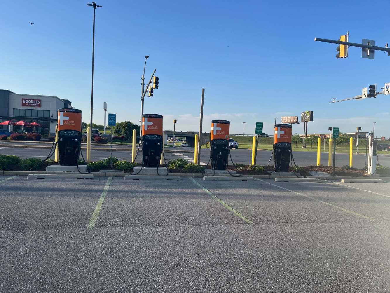 Chargepoint DC fast chargers at a West Virginia mall
