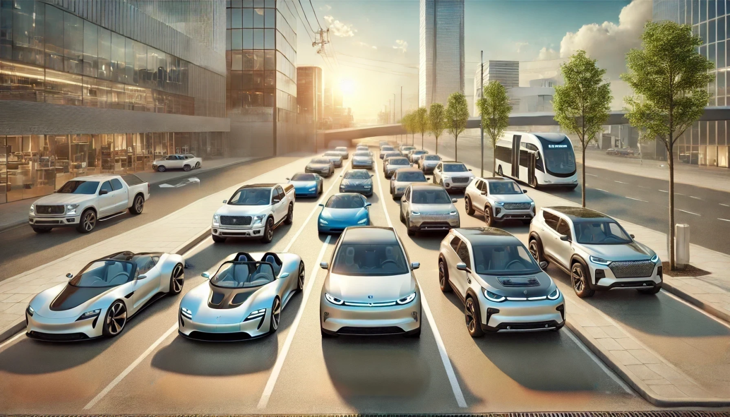 Illustration of next-generation electric vehicles and solid state battery technology