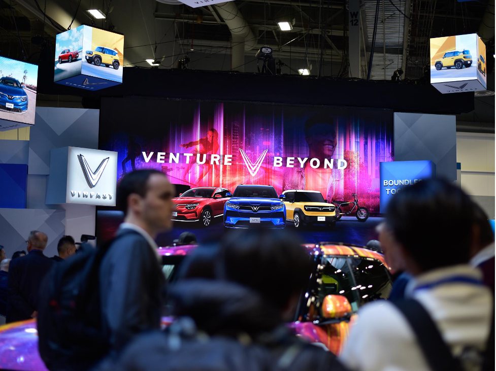 VinFast booth in West Hall at CES. Photo by Mariestella