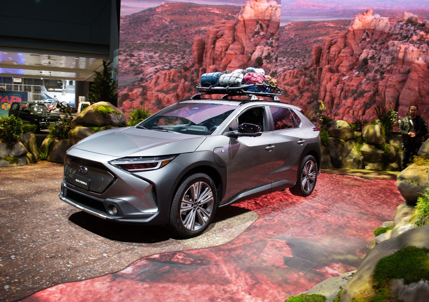 The Indi EV ONE on display at the New York Auto Show