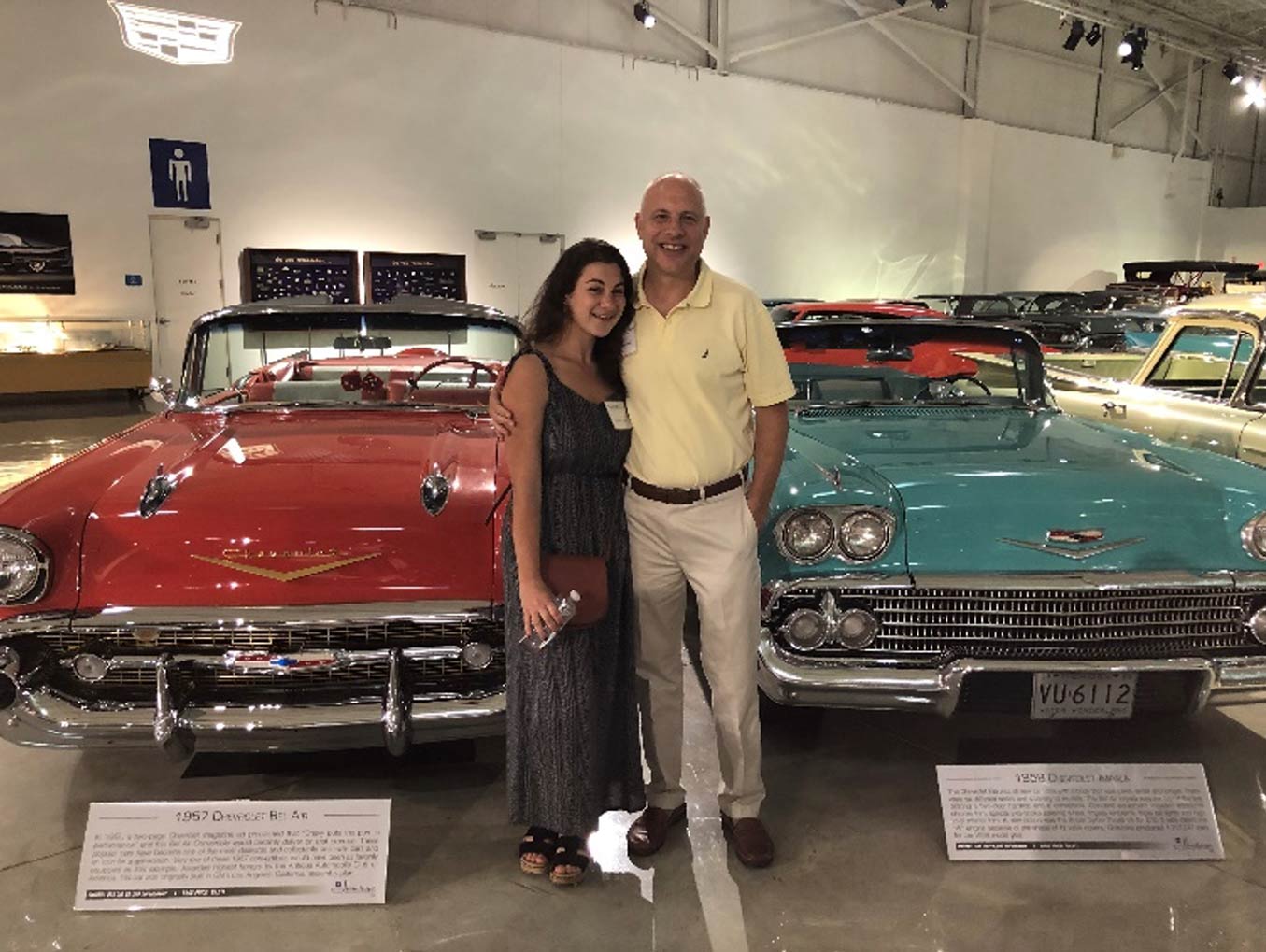 Allen with his daughter at the GM Heritage Museum.