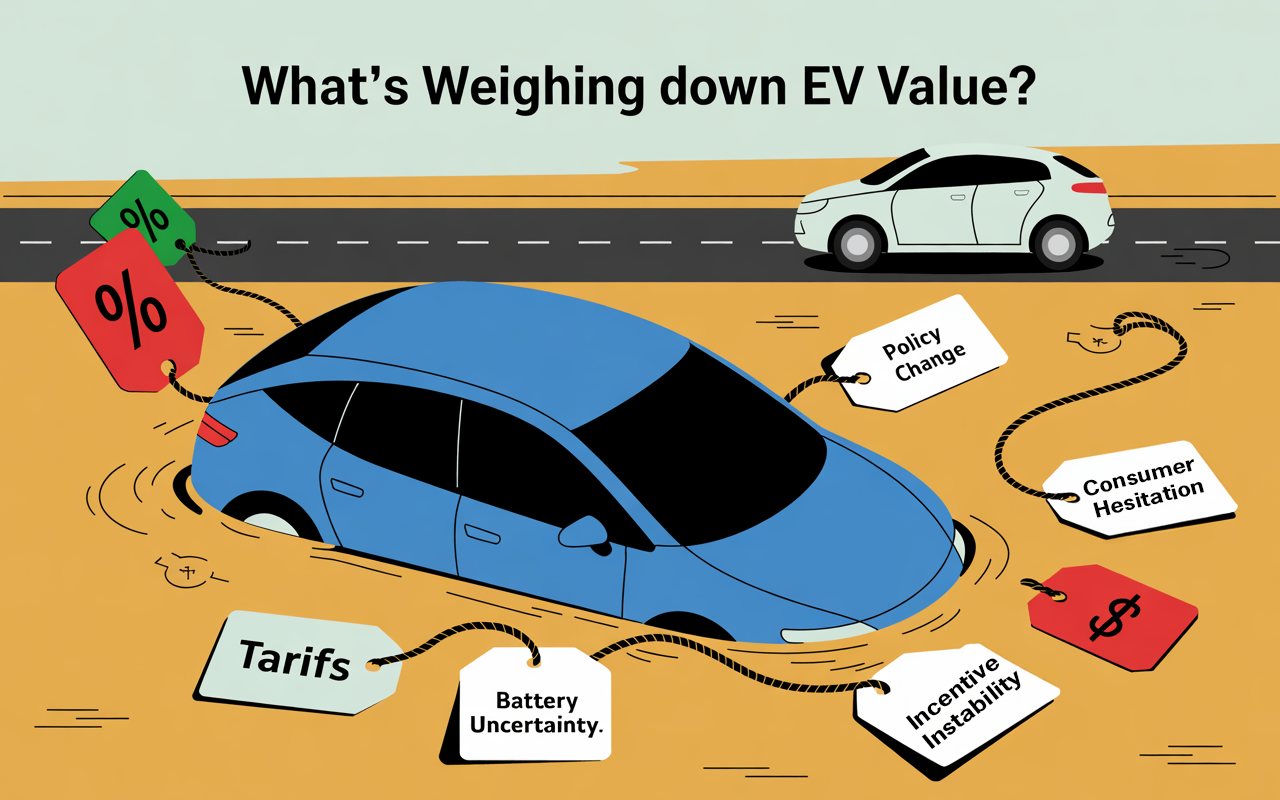 Illustration of electric vehicle residual value trends