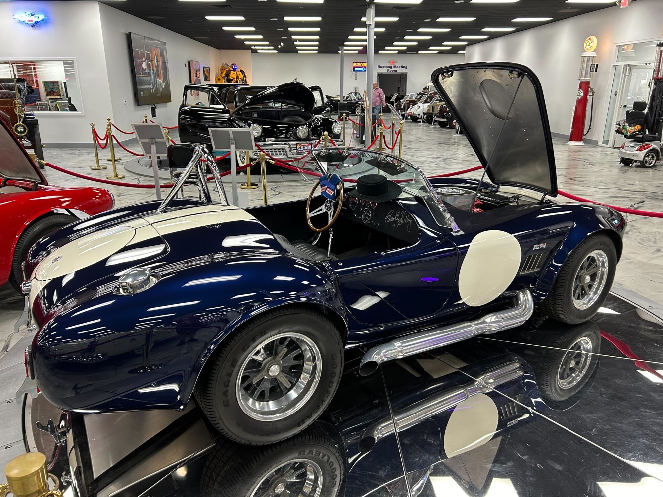 1965 Shelby AC Cobra in Shelby blue with white racing stripes