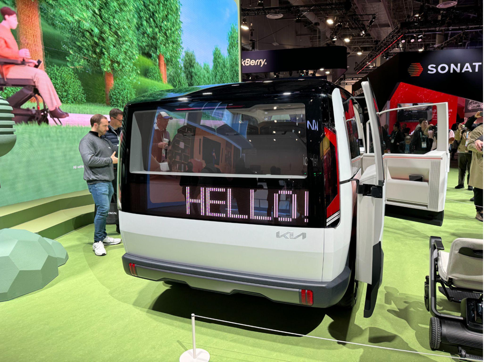 Kia’s PBV EV van demo. Photo by Mariestella