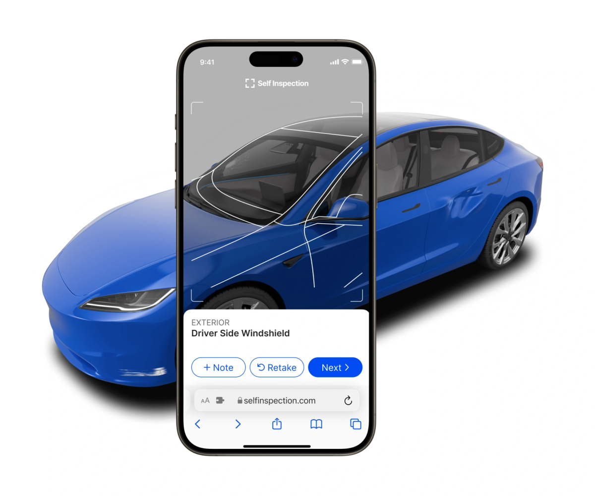 Mobile vehicle condition report generated in the Self Inspection application
