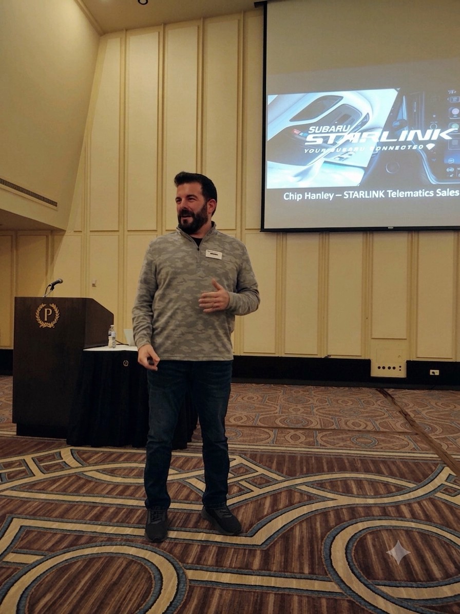 Chip presenting at the Subaru National Training Conference.