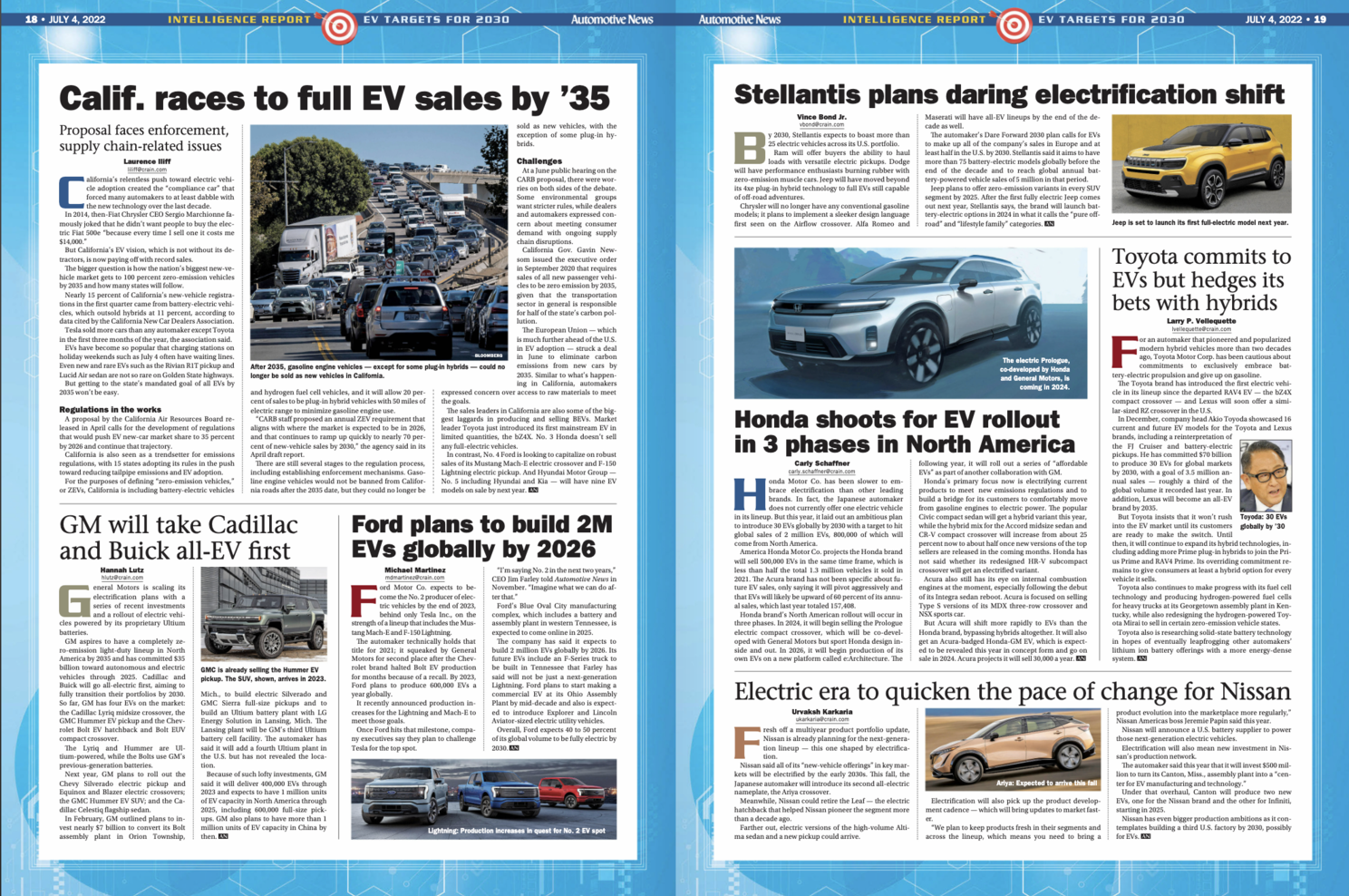 Automotive News chart of automaker electric vehicle launch plans