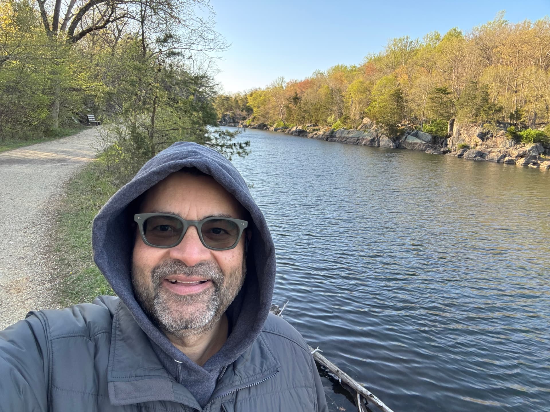 Walking the C&O Canal at Great Falls National Park near his home in Maryland.
