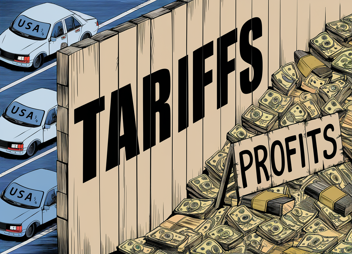 Graphic illustrating proposed 25% tariffs on Canada and Mexico
