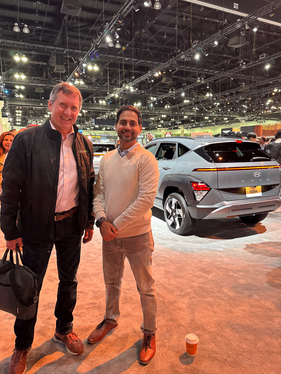 Kap and George Ayres on the LA Auto Show floor.