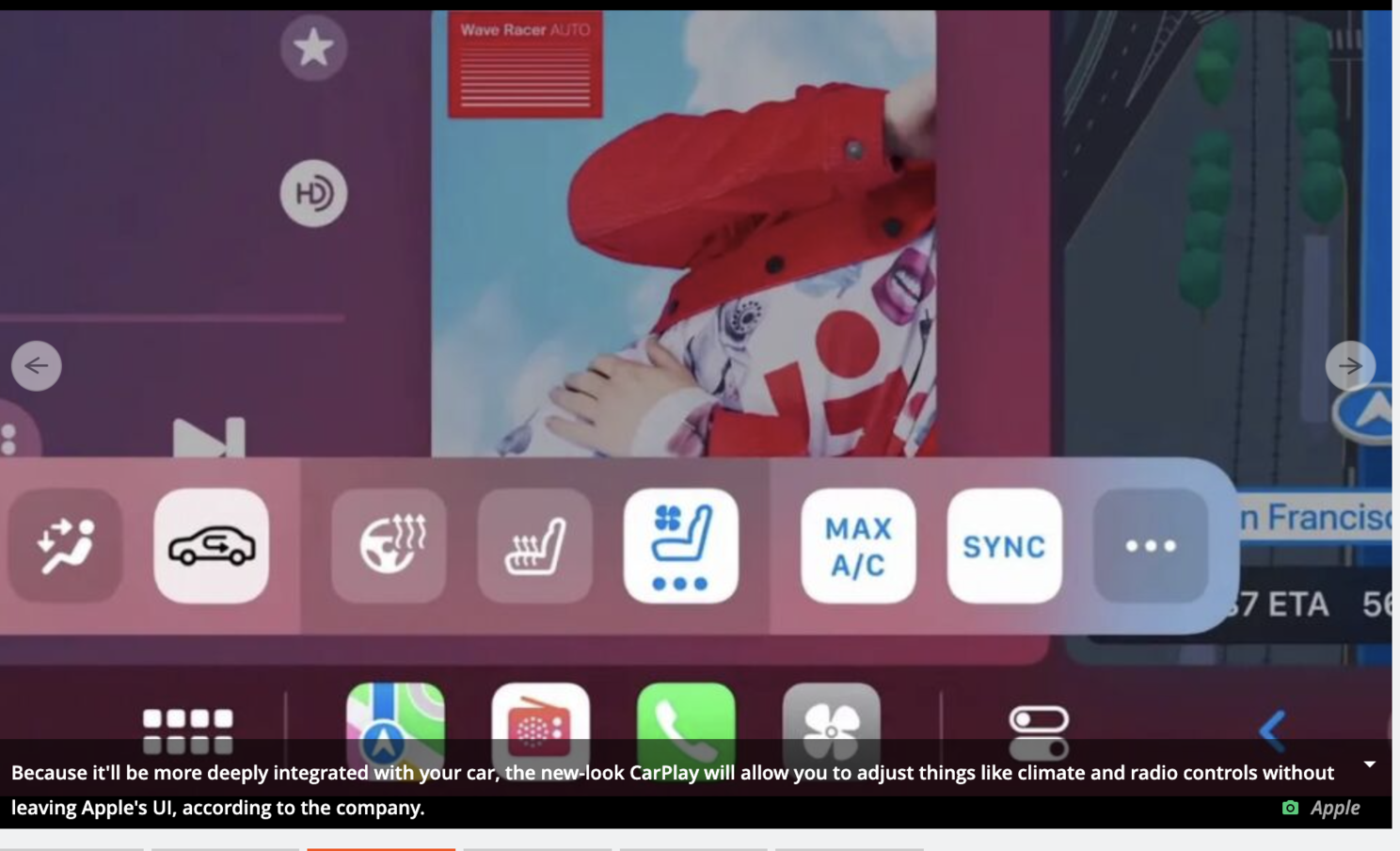 Apple’s next-generation CarPlay taking over the vehicle’s instrument and climate displays