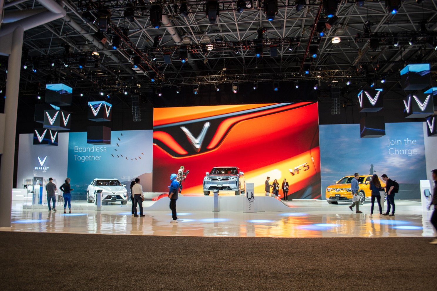 Electric vehicle display floor at the New York Auto Show