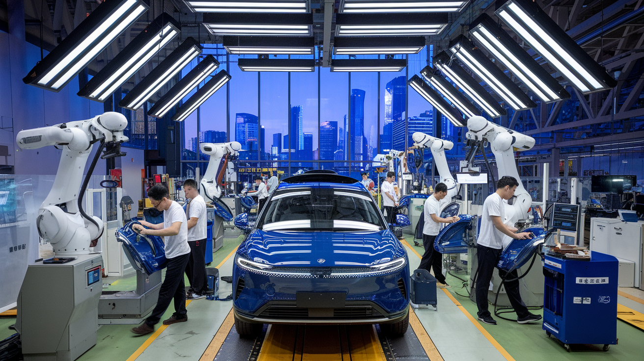 Illustration of Chinese electric vehicle production scale