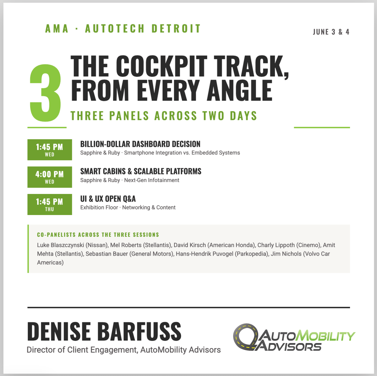 Panel moderated by Denise Barfuss