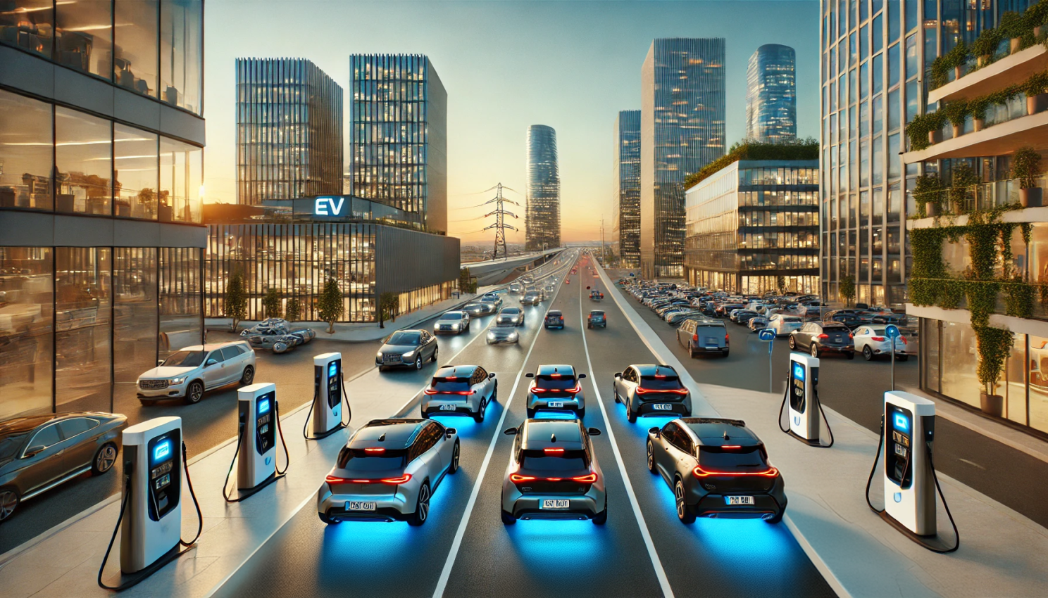 Illustration of electric vehicles and OEM electrification pledges