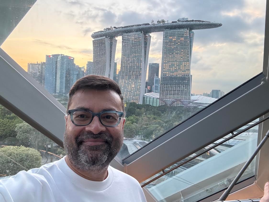 Marina Bay Sands from Gardens by the Bay (Singapore, 2026).