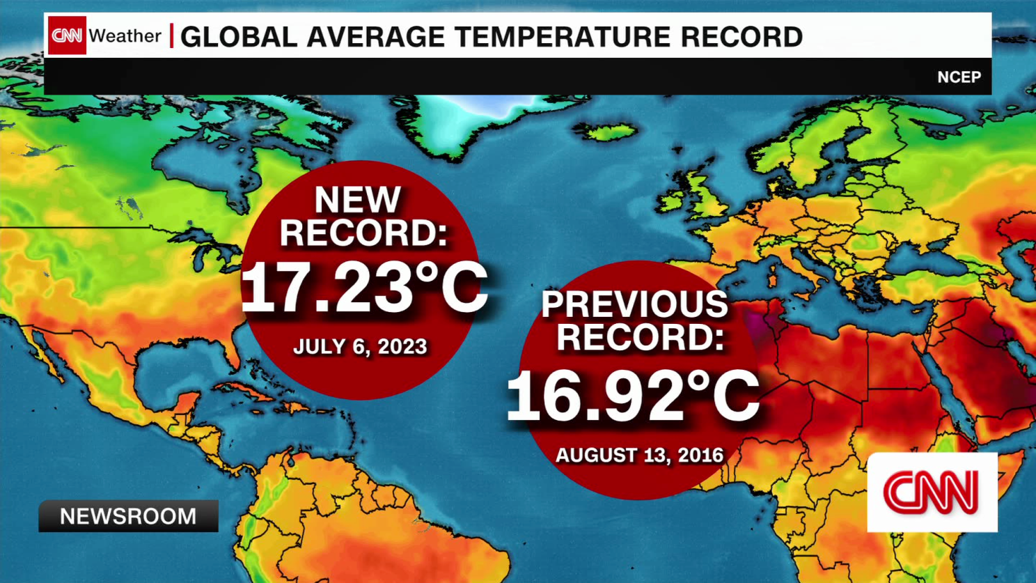 Global map of record-breaking summer heat