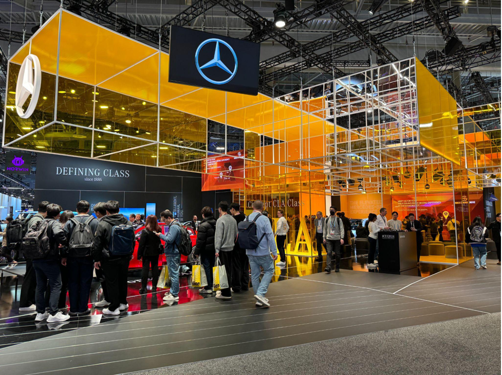 Mercedes-Benz booth at the West Hall at CES, Las Vegas. Photo by Mariestella